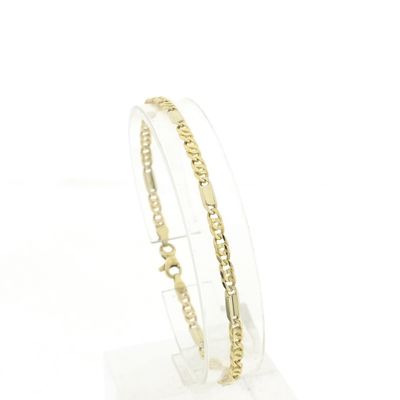 Image 1 of Two-tone gold Figaro link bracelet | 18.5 cm