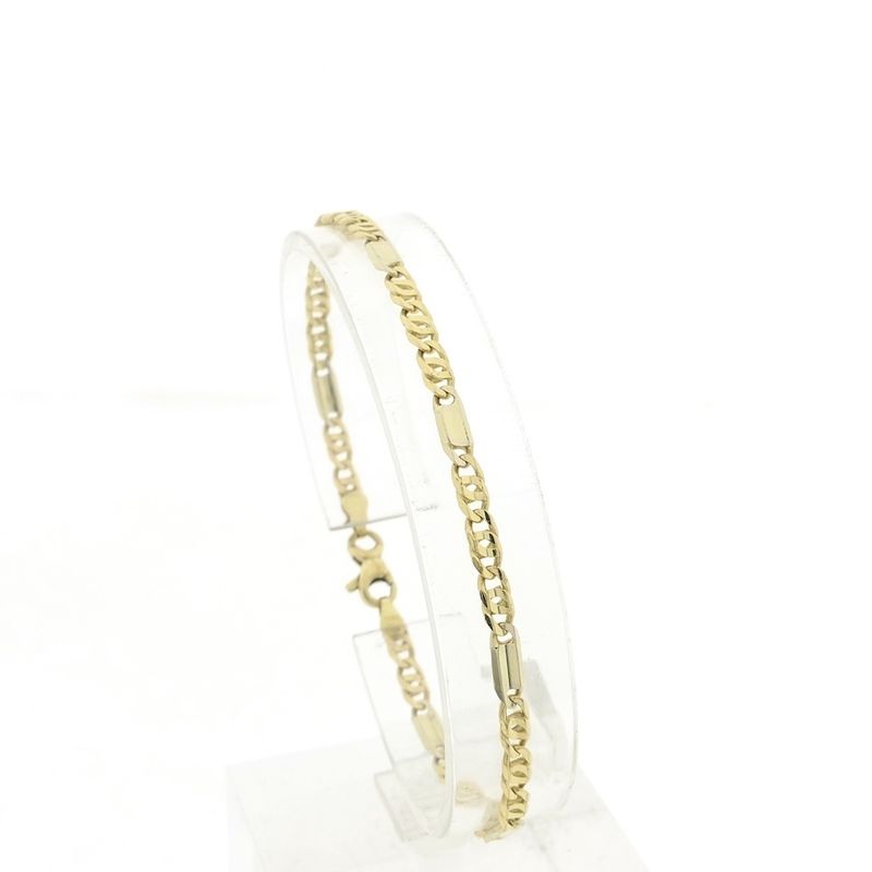 Image 1 of Two-tone gold Figaro link bracelet | 18.5 cm