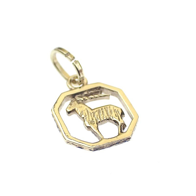 Image 3 of Gold zodiac sign pendant; Capricorn