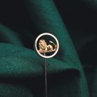 Image 5 of Two-tone gold lapel pin with ING lion