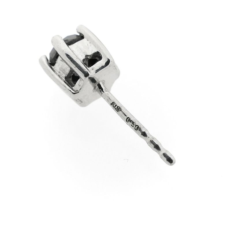 Image 6 of White gold stud earrings with black diamond | 1.00 ct.