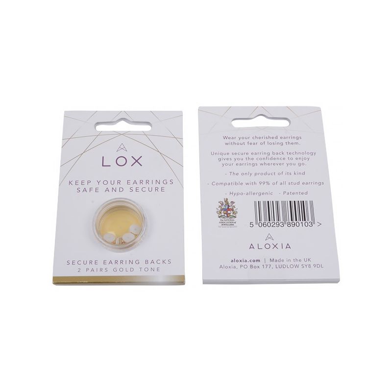 Image 2 of LOX; Safety clasps for earrings; gold-colored (2 pairs)