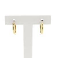 Gold faceted earrings; Ø 14.9 mm