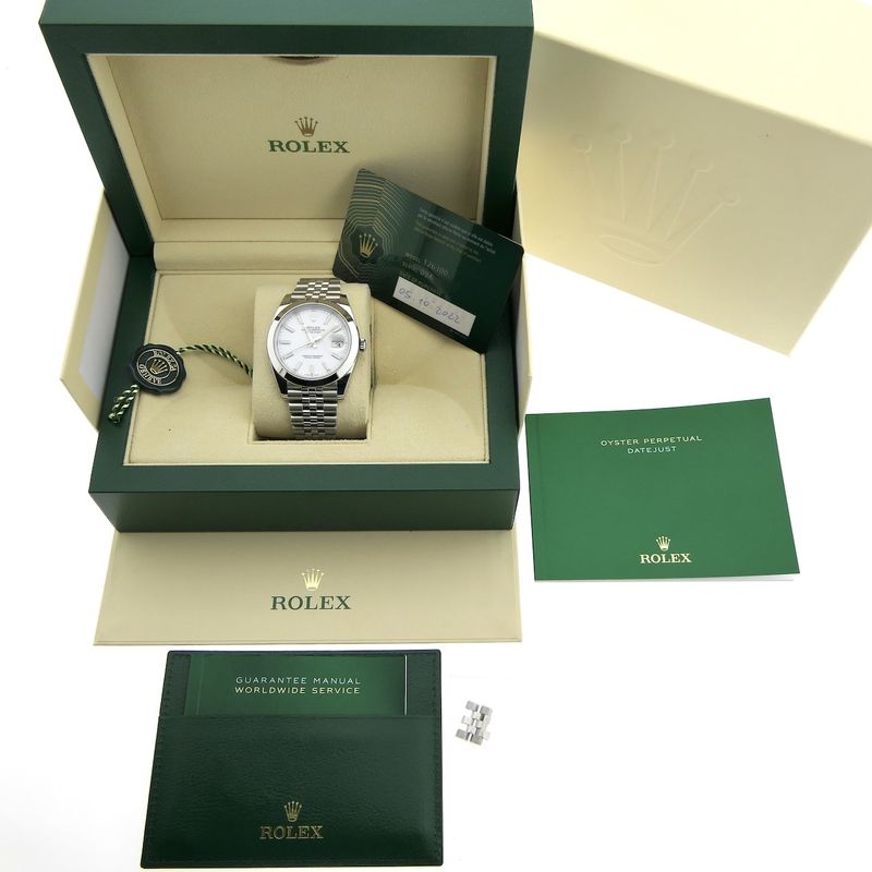 Image 11 of Rolex Datejust 41mm 'White Stick Dial' 126300; Automatic men's watch