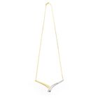 Image 4 of Bicolor Gold Cobra Link Necklace with Pendant & Zirconia; 14 Karat; 42.5 cm