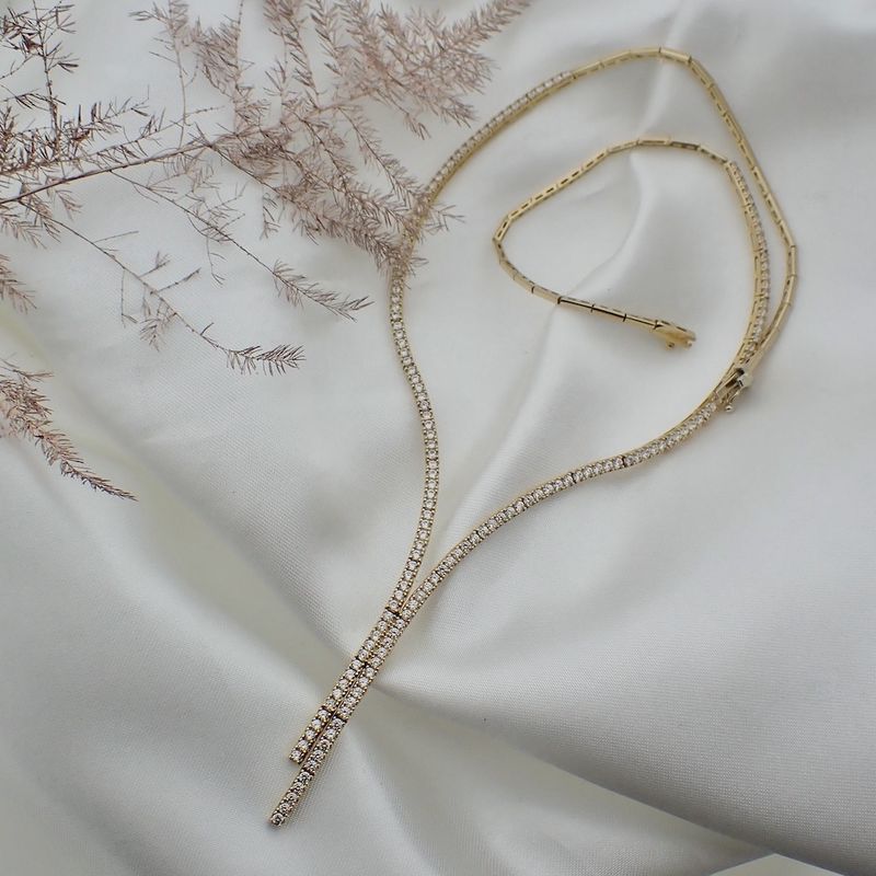 Image 6 of Gold necklace with zirconia | 42 cm