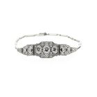 Afbeelding 3 van Witgouden Art-deco armband met diamanten; Ca. 1,29 ct. | 19 cm