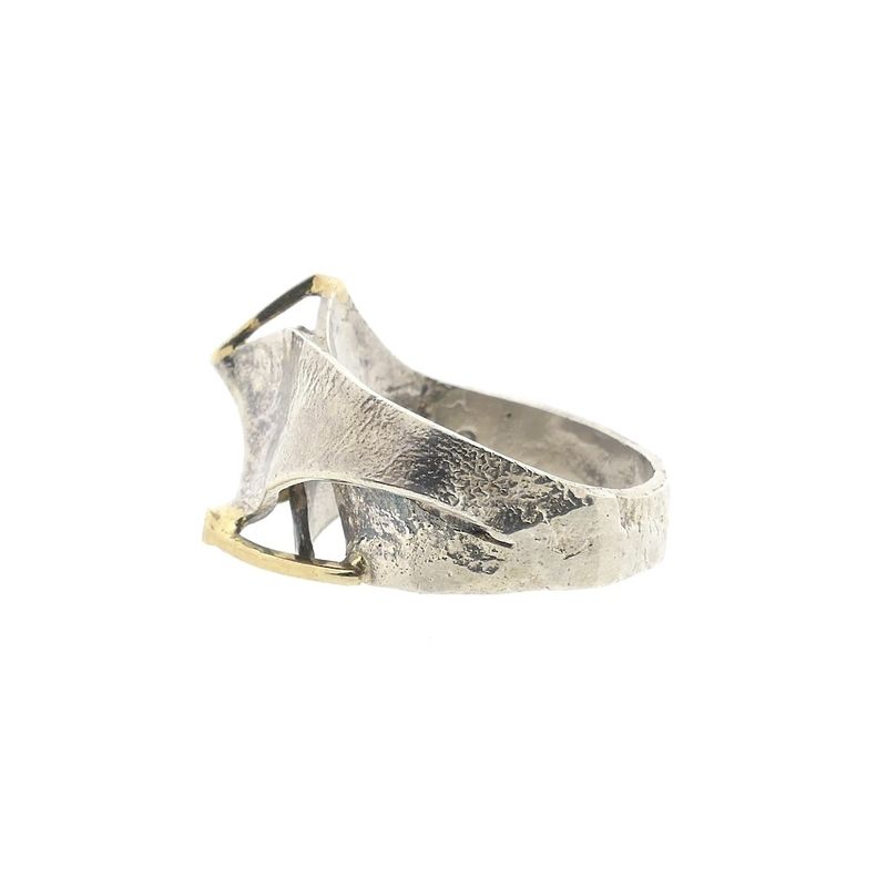 Image 6 of Artistic silver ring with gold lines