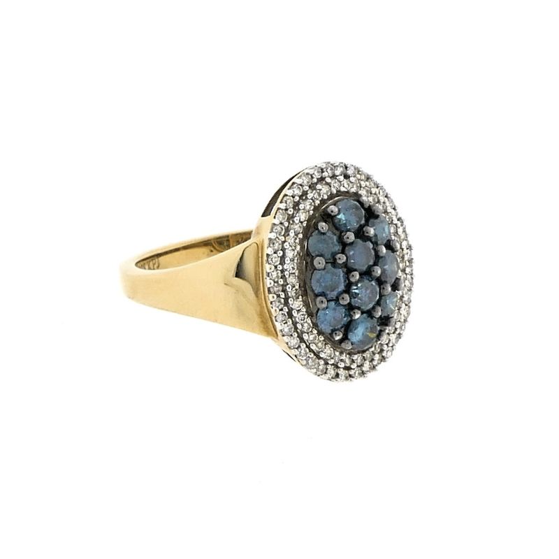 Image 4 of 9 carat ring with blue and clear diamonds