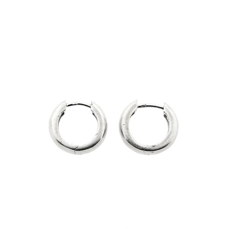 Image 5 of White gold hinged hoop earrings Ø 14.7 mm