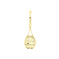 Gold pendant of a tennis racket with diamond; 0.04 ct.