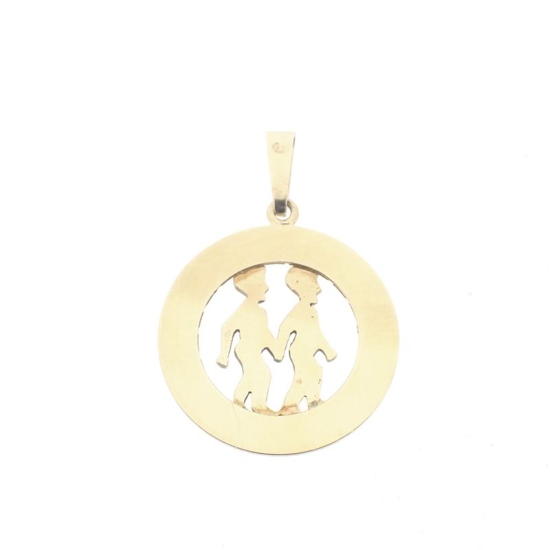 Image 7 of Gold zodiac sign pendant; Gemini