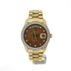 Image 23 of Rolex Day-Date 'Wood Dial' 18038; 18k gold men's watch with diamonds