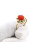 Afbeelding 9 van 8 karaat ring met bloedkoraal 