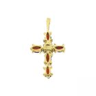 Image 6 of Gold cross pendant with garnet stones