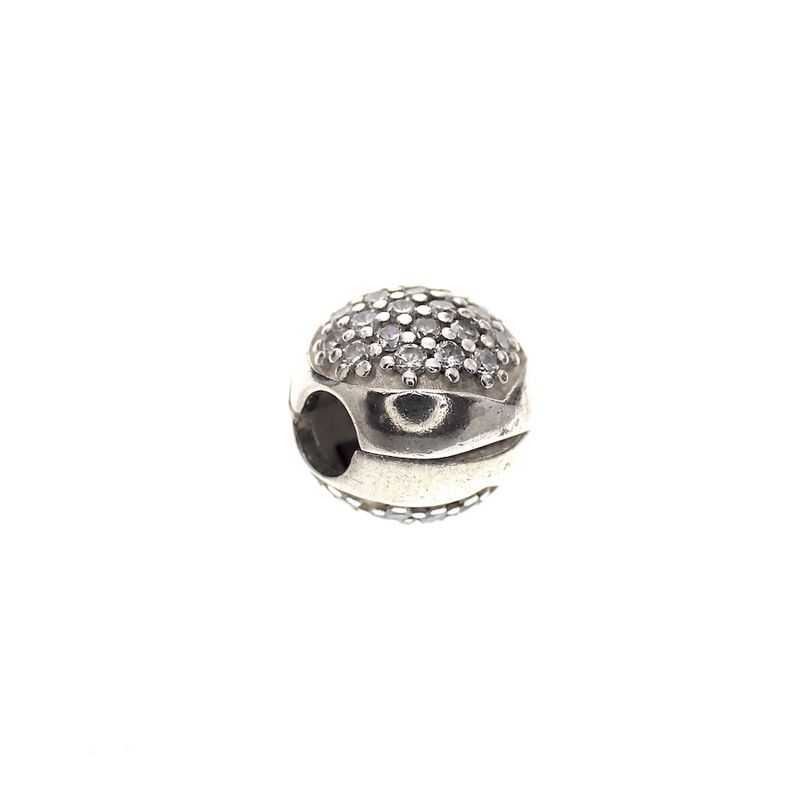 Image 3 of Pandora clip charm; Zirconia Heart