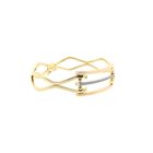 Image 3 of Arpas tricolor gold bangle with zirconia; Size M/L