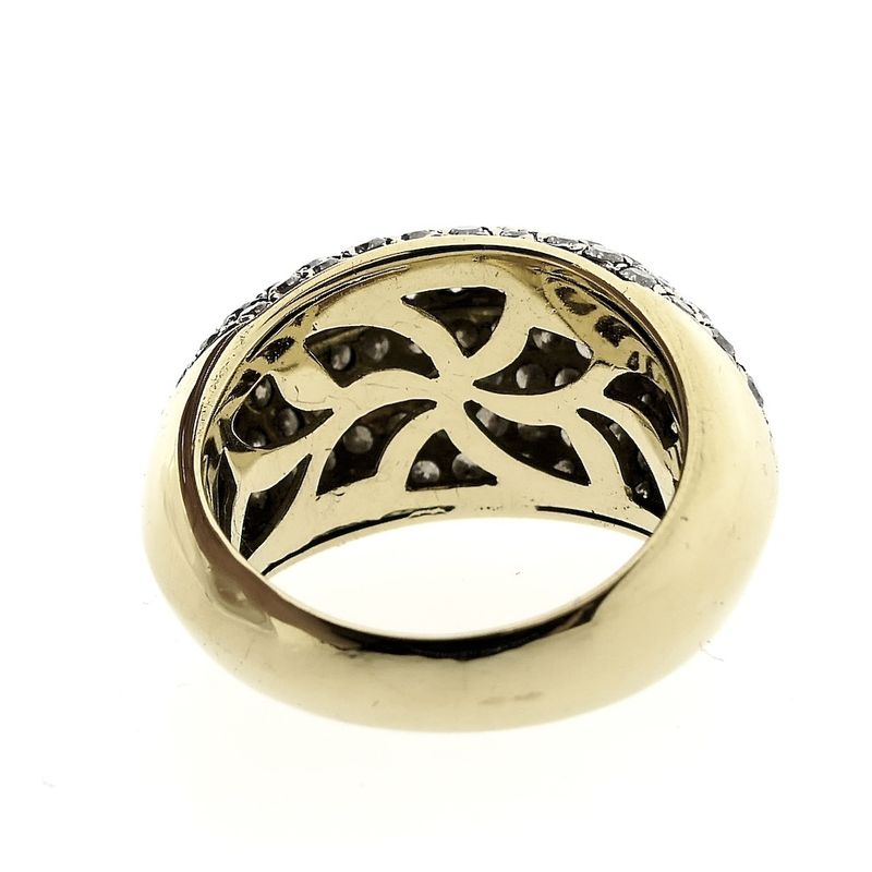 Image 4 of Gold cocktail ring with white and champagne diamonds; 3.39 ct.