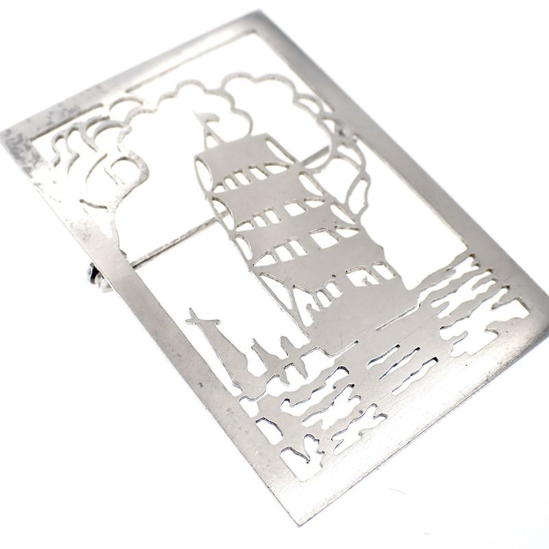 Image 3 of Old Dutch silver brooch; Ship