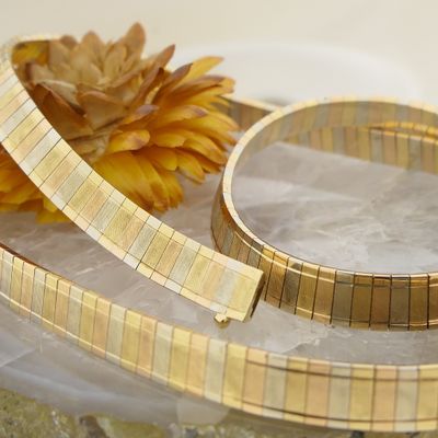 Image 2 of 18-karat tricolor gold omega necklace | 47 cm