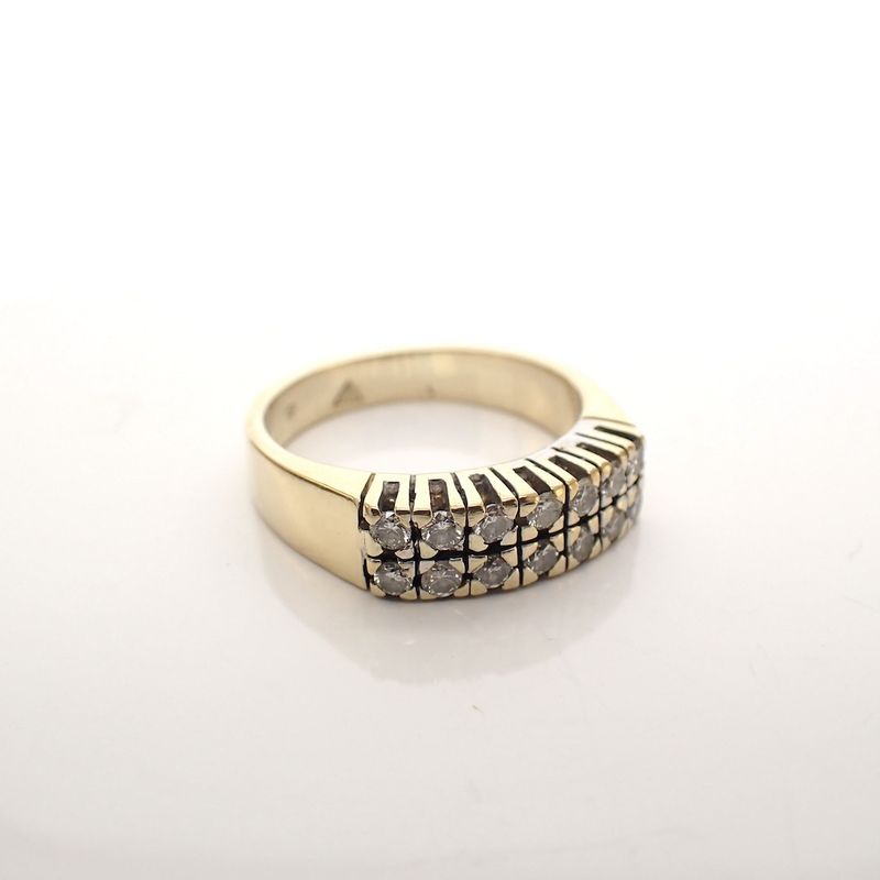 Image 3 of Two-tone gold ring with diamonds; 0.49 ct.