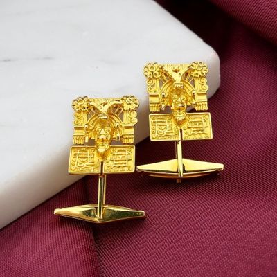 Image 2 of Gold cufflinks with oriental design