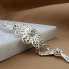 Image 2 of Silver filigree bracelet with flowers