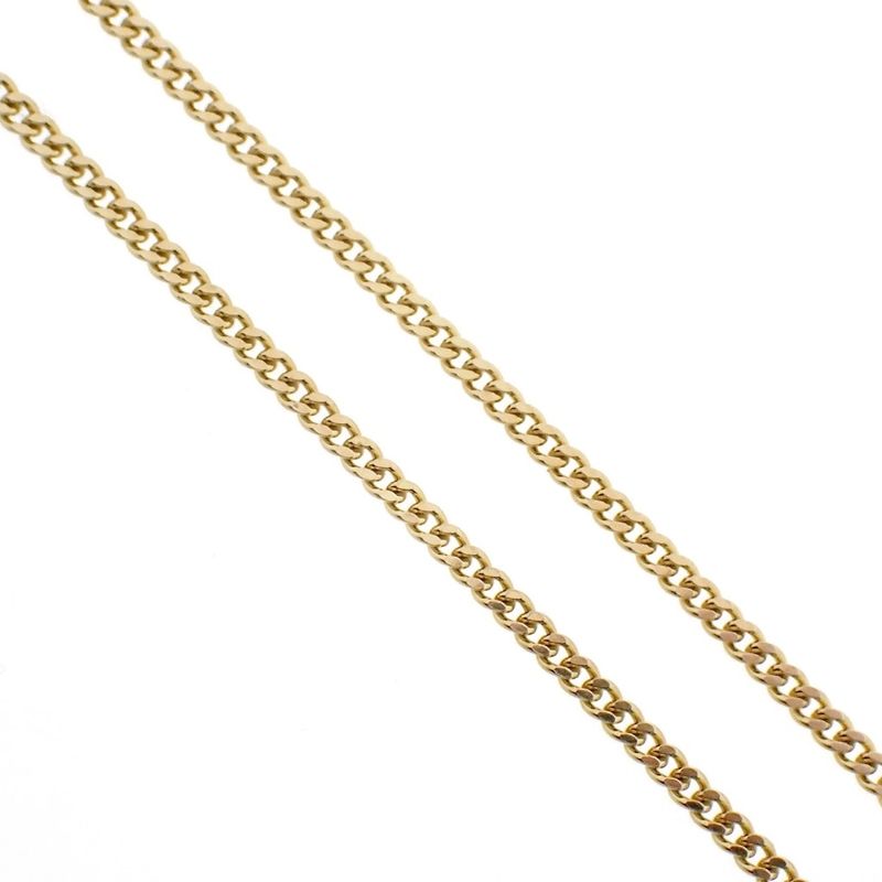 Image 3 of Gold thin gourmet link necklace | 46 cm