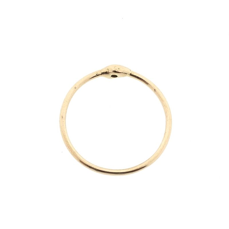 Image 5 of Rose gold solitaire ring with yellow diamond; 0.04 ct.