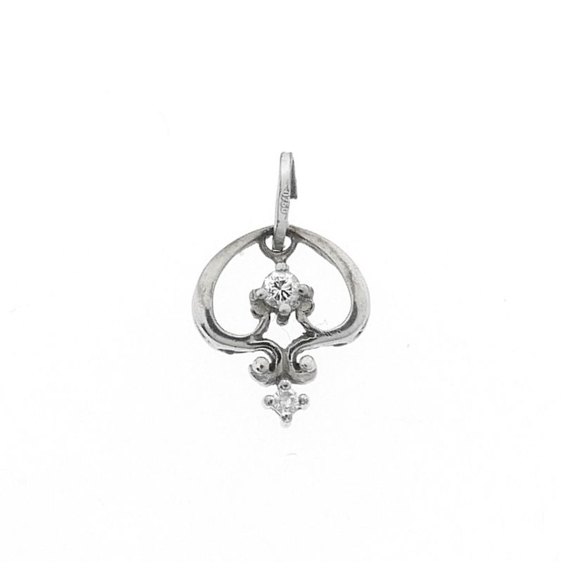 Image 1 of White gold pendant with 0.04 ct diamond.