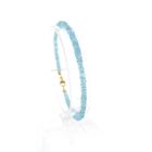 Image 1 of Gold beaded bracelet with aquamarine