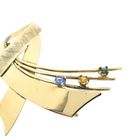 Image 3 of Gold abstract brooch mix of sapphires