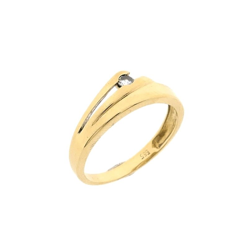 Image 1 of Gold ring with zirconia