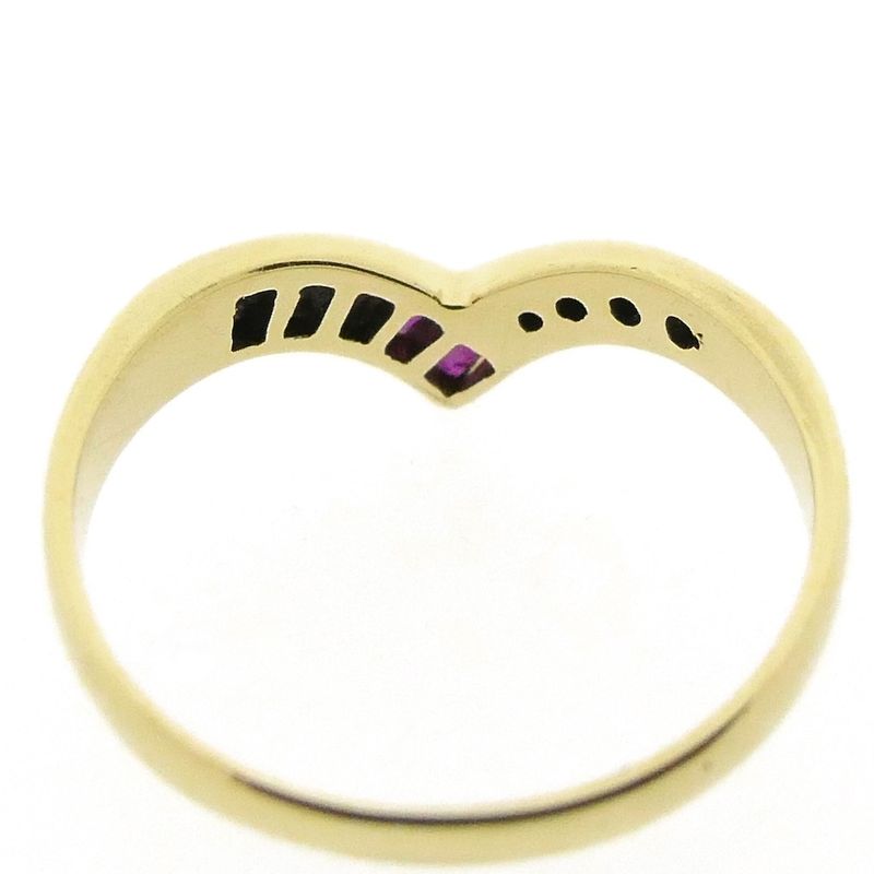 Image 6 of Gold V-shaped ring with ruby ​​and sapphire