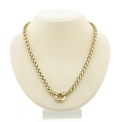 Image 1 of Two-tone gold foxtail link necklace | 45 cm