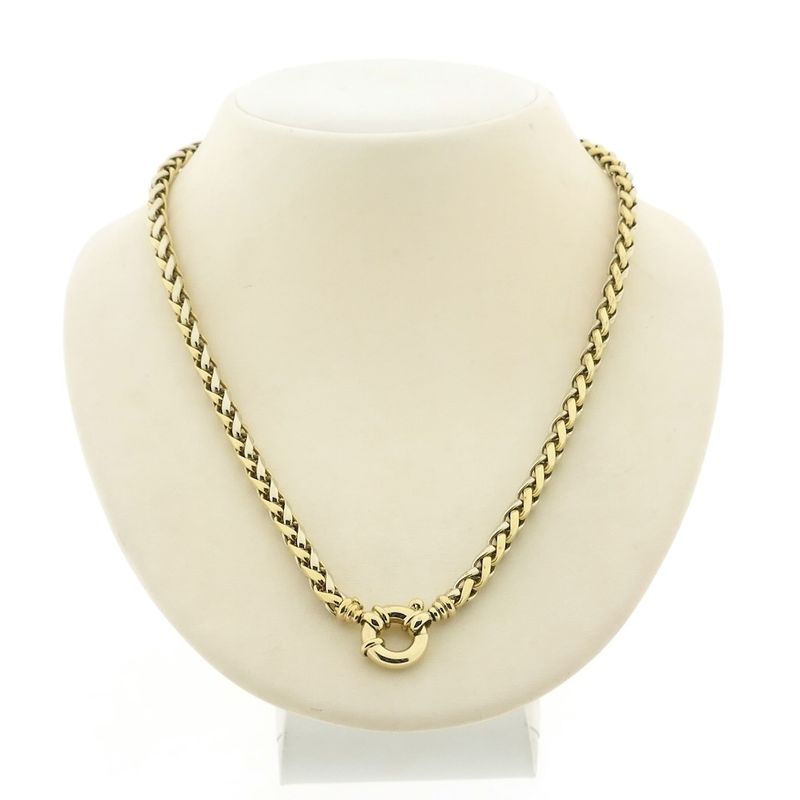 Image 1 of Two-tone gold foxtail link necklace | 45 cm