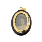 Image 2 of Vintage gold locket pendant with onyx