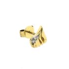 Image 4 of Gold stud earrings with diamond; 0.01 ct.
