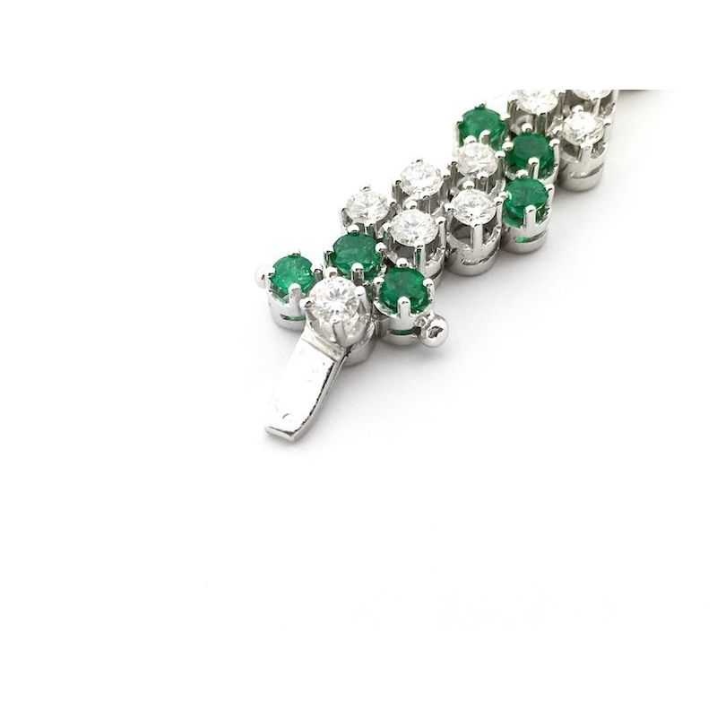 Image 9 of Exclusive white gold bracelet with emerald and diamond; 7.40 ct. + IGI Certificate