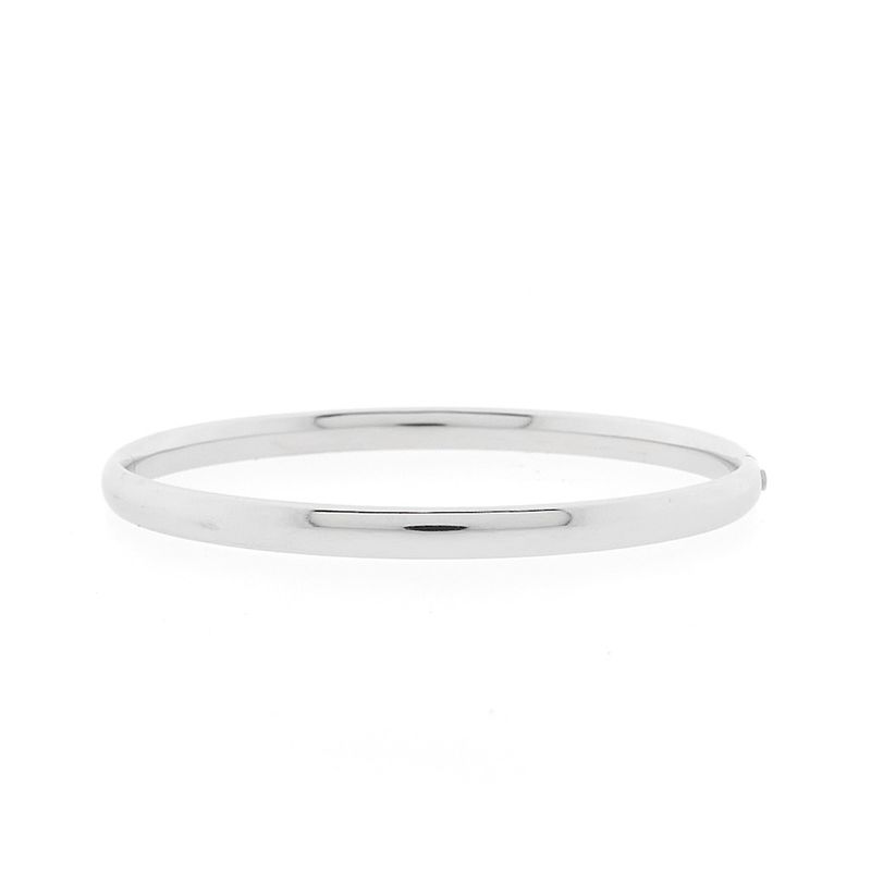 Image 1 of White gold twisted bangle | Ø 60 mm