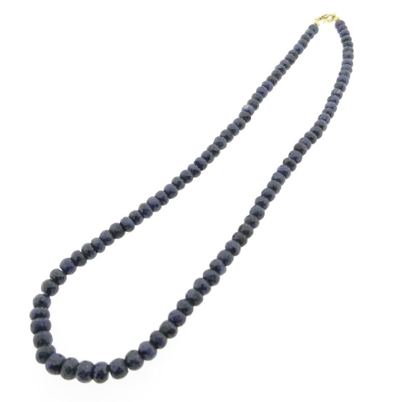 Image 3 of Sapphire bead necklace with gold clasp