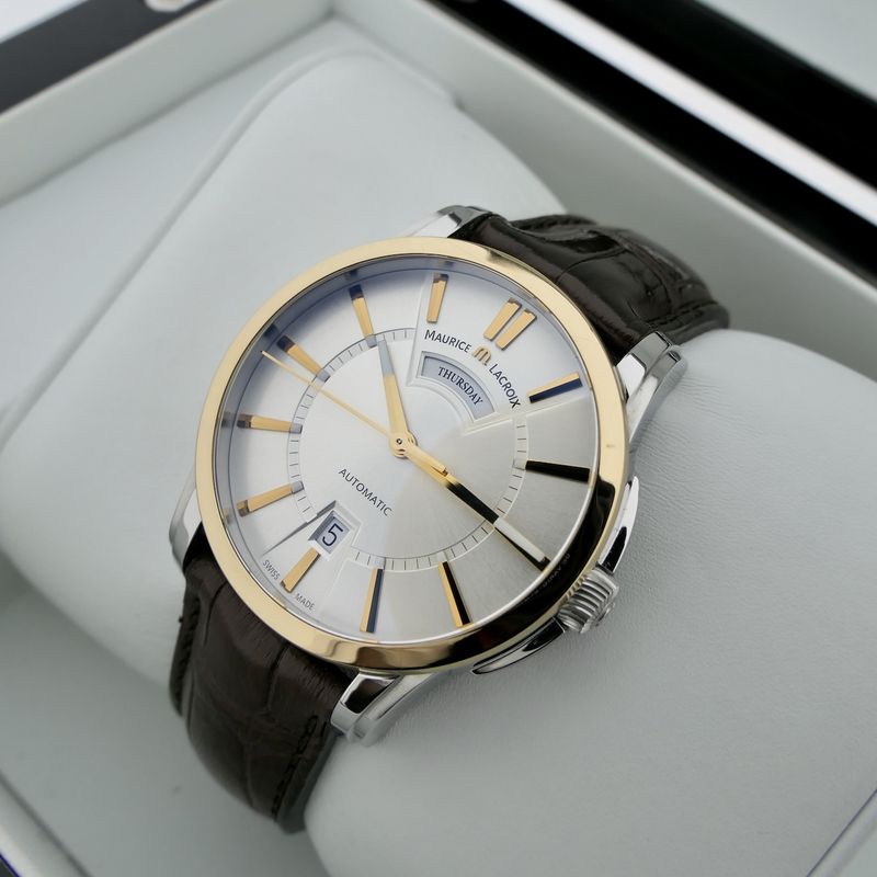 Image 15 of Maurice Lacroix Pontos 'Day-Date' PT6158; Automatic 18k gold/steel men's watch