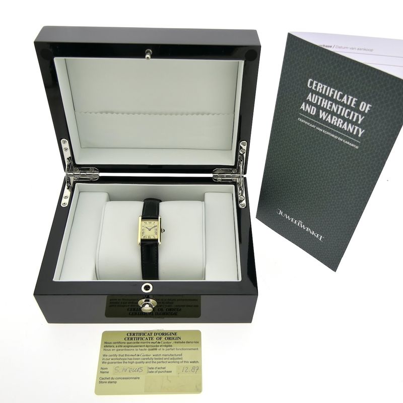 Image 12 of Cartier Tank Vermeil 3 096505; Vintage mechanisch dames horloge