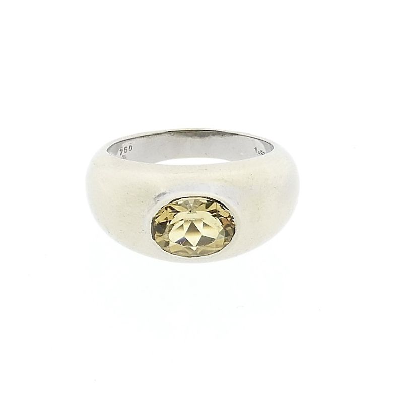 Image 2 of 18 carat white gold ring with citrine