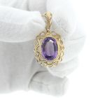 Image 10 of Vintage gold pendant with amethyst.