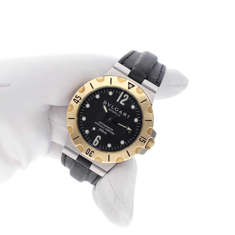 Image 7 of Bvlgari Diagono Diver SD38SG; Automatic gold/steel watch