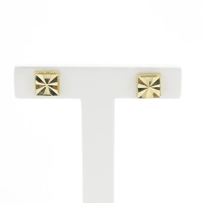 Image 1 of Gold square fantasy stud earrings