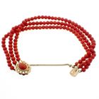 Image 6 of Red coral beads bracelet with gold clasp; Antique | Ø 60mm