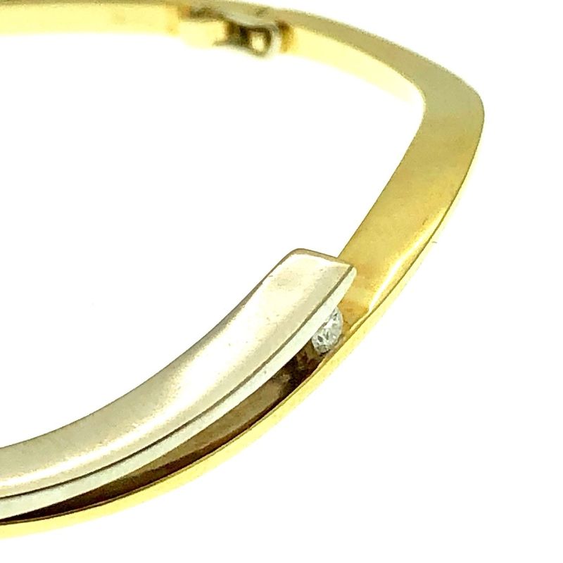 Image 2 of Two-tone gold bangle with 0.05 ct. diamond | Ø 61 mm