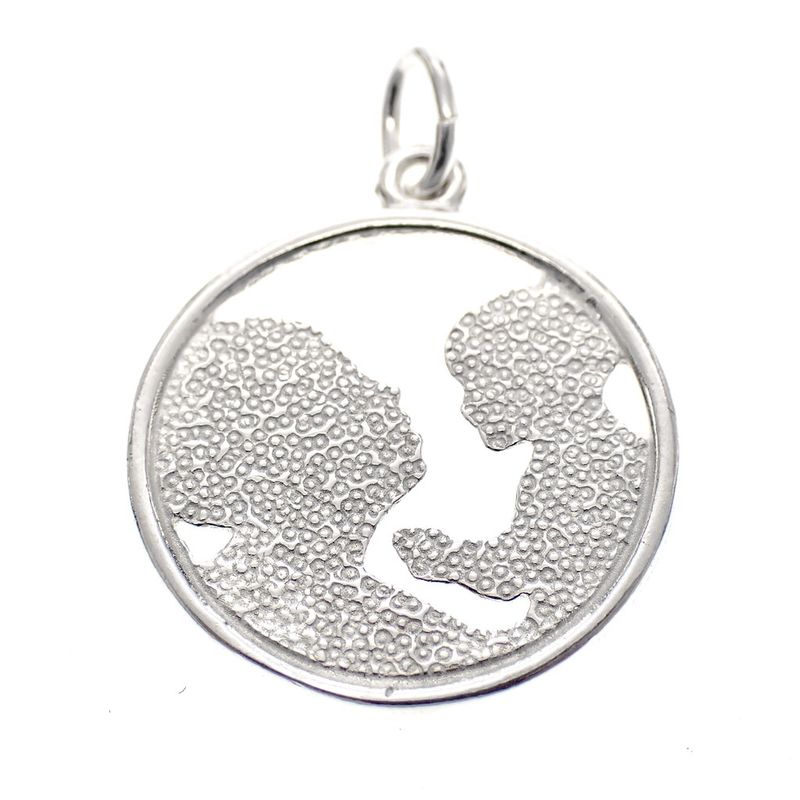 Image 1 of Silver pendant; Mother and child